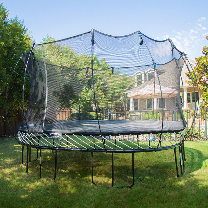 SpringfreeTrampoline Springfree Trampoline Kids Jumbo Square Trampoline w Safety Enclosure Net and SoftEdge Jump Bounce Mat Reviews Wayfair